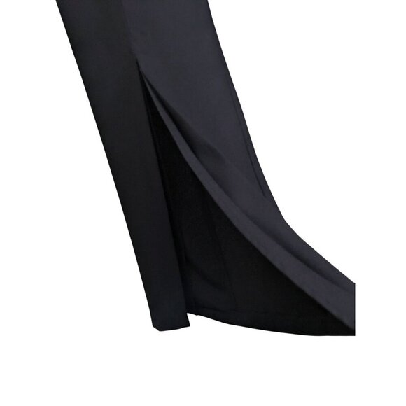 Vintage Cartise Womens Split Front Leg Flare Pants US 2 Black Y2K Side Zip - Picture 3 of 4